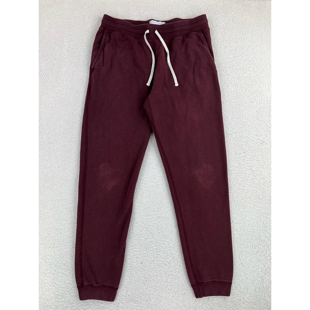 Reigning Champ Mens Large Red Fleece Sweatpants Joggers Elastic Waist Canada